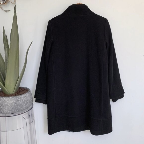 Banana Republic Italian Melton Stadium Coat Wool Coat Large Black - Picture 8 of 12